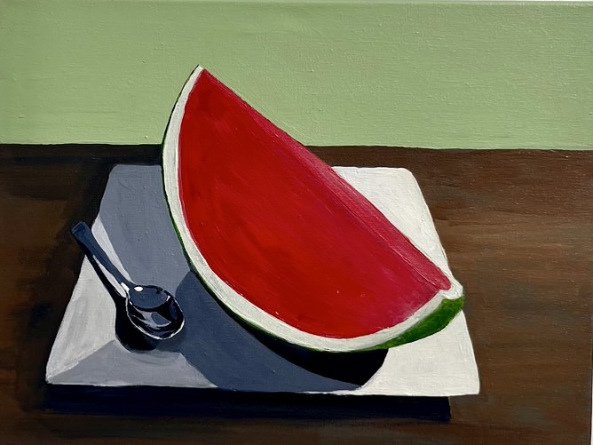 Watermelon and spoon